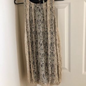 Navy satin and Lace dress